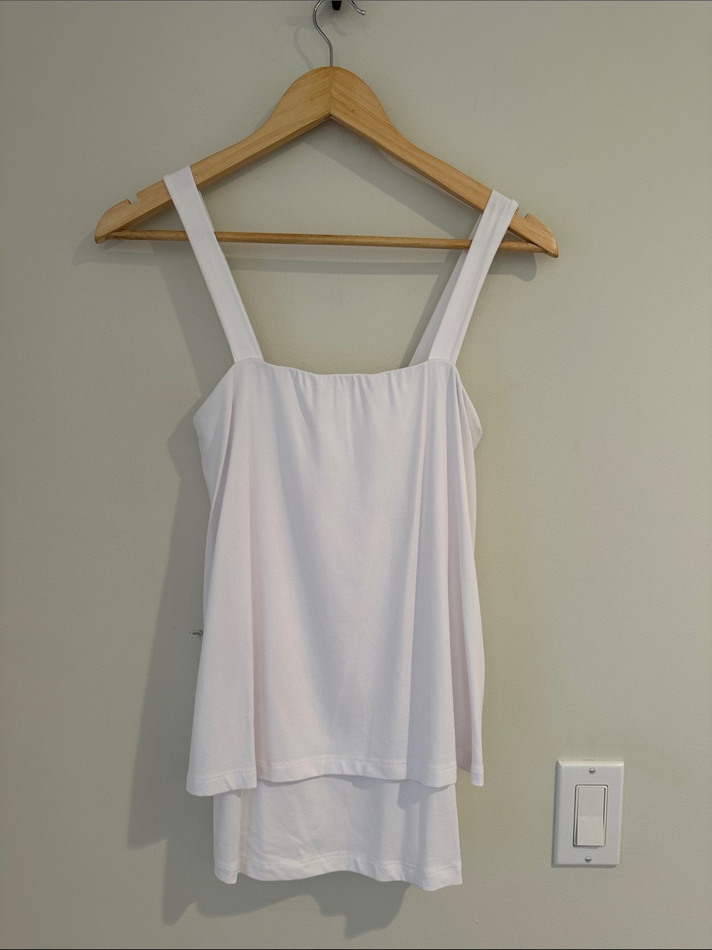 NWT Susana Monaco White Layered Tank with Wide Straps